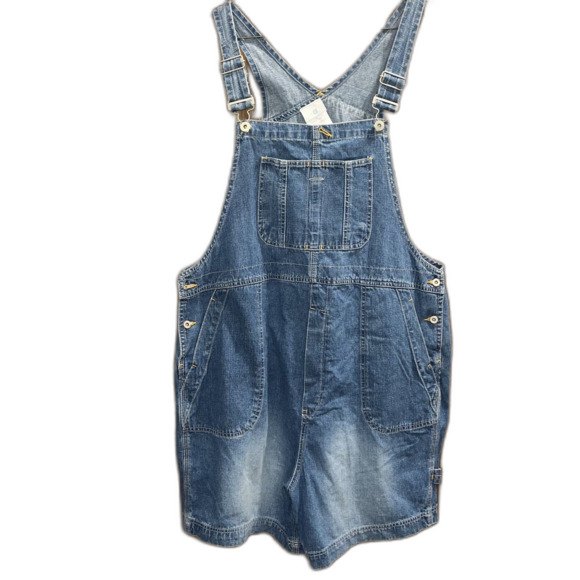mE Pants - Vintage Denim Short Overalls Farmer Utility Festival Summer Shortalls sz L